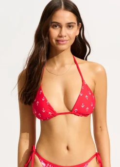 Seafolly Ahoy Reversible Slide Triangle Bikini Top - | Triangle|Triangle