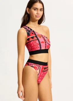 Seafolly Atlantis One Shoulder Top Bikini Top - | Bikinis|One Shoulder
