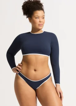 Seafolly Beach Bound Cropped Long Sleeve Rashie - | Rash Vests|Rash Vests