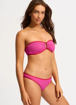 Seafolly Beach Bound Ring Front Bandeau Bikini Top - | Bandeau|Bandeau