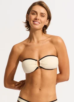 Seafolly Beach Bound Ring Front Bandeau Bikini Top - | Bikinis|Bandeau