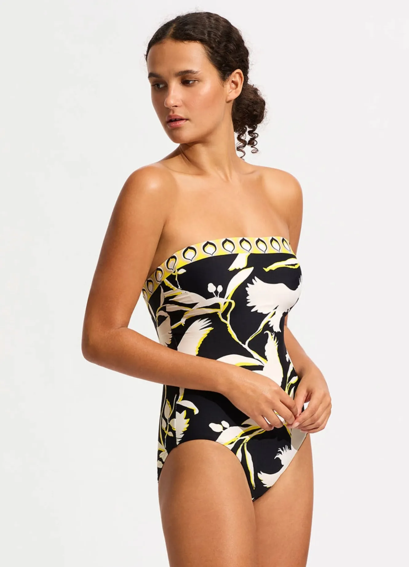 Seafolly Birds Of Paradise DD Bandeau One Piece - | Bandeau|Bandeau
