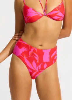 Seafolly Birds Of Paradise High Waisted Bikini Bottom - | High Waisted|High Waisted