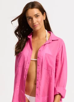 Seafolly Breeze Beach Shirt - | Tops