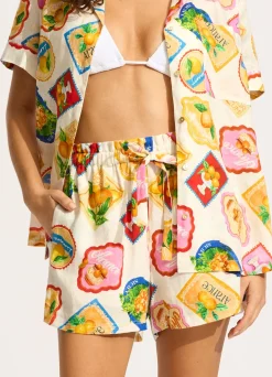 Seafolly Ciao Bella Stamp Paper Bag Short - | Pants & Shorts
