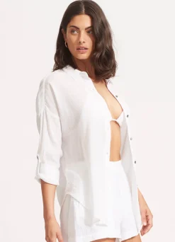 Seafolly Classic Beach Shirt - | Tops