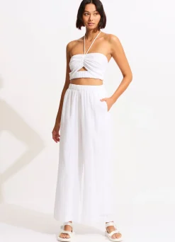 Seafolly Crinkle Crop Top - | Tops