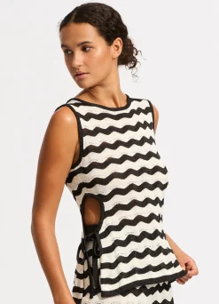 Seafolly Cut Out Knit Top - | Tops