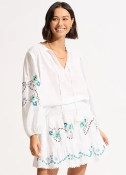 Seafolly Eden Embroidery Top - | Tops