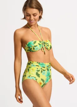 Seafolly Garden Party Gathered Underwire Bikini Top - Lime Light| Underwire|Underwire