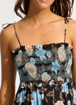 Seafolly Garden Party Smocking Midi Dress - | Beach Dresses