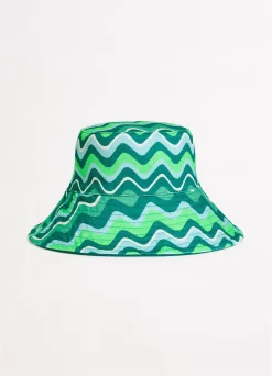 Seafolly Neue Wave Reversible Buckethat - | Beach Hats