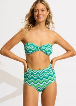 Seafolly Neue Wave Ring Front Bandeau Bikini Top - | Bandeau|Bandeau