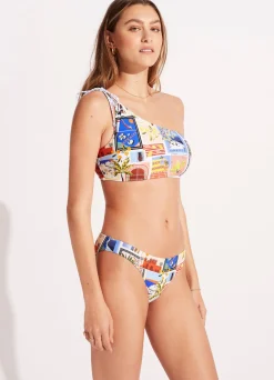 Seafolly On Vacation One Shoulder Top With Tie - | One Shoulder|One Shoulder