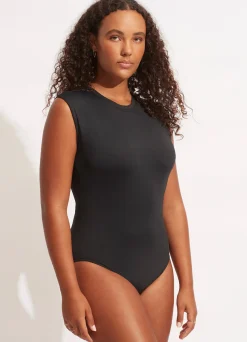 Seafolly Collective Cap Sleeve One Piece - | Black One Pieces|Black One Pieces