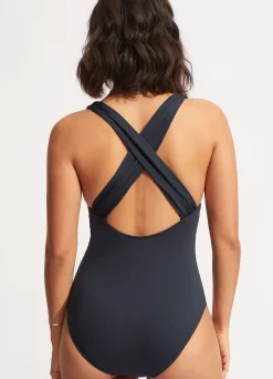 Seafolly Collective Cross Back One Piece - | V Neck|V Neck