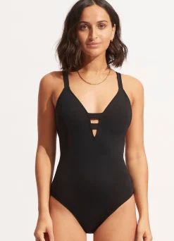 Seafolly Collective Deep V One Piece - | Square Neck|Square Neck