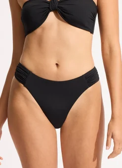 Seafolly Collective High Leg Ruched Side Bikini Bottom - | More Coverage|More Coverage