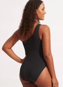 Seafolly Collective One Shoulder One Piece - | Black One Pieces|Black One Pieces