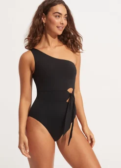 Seafolly Collective Tie Waist One Piece - | Black One Pieces|Black One Pieces