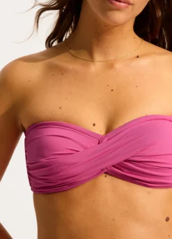 Seafolly Collective Twist Bandeau Bikini Top - | Bikinis|Bandeau