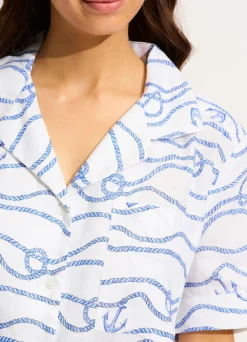 Seafolly Set Sail Short Sleeve Shirt - | Tops