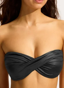 Seafolly Soleil Twist Bandeau Bikini Top - | Bikinis|Bandeau
