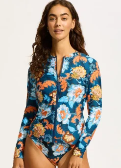 Seafolly Spring Festival Long Sleeve Rashvest - | Bikinis|Rash Vests