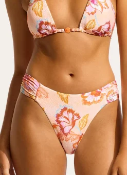 Seafolly Spring Festival Ruched Side Bikini Bottom - Nectar| Bikinis|More Coverage