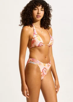 Seafolly Spring Festival Ruched Side Bikini Bottom - Nectar| Bikinis|More Coverage