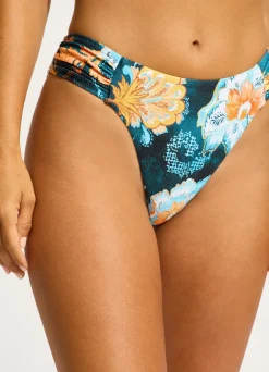 Seafolly Spring Festival Ruched Side Bikini Bottom - | Bikinis|More Coverage