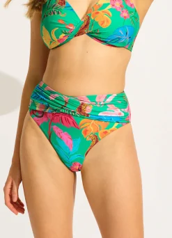 Seafolly Tropica High Waist Wrap Front Bikini Bottom - | High Waisted|High Waisted