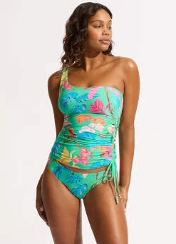 Seafolly Tropica One Shoulder Tankini Top - | Tankinis|Tankini