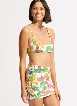 Seafolly Tropica Ruched Side Pull-on Skirt - | Skirts & Sarongs