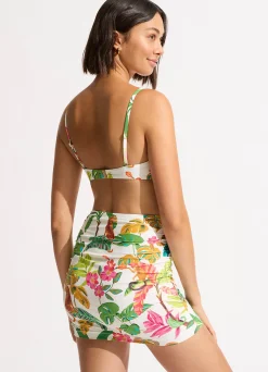 Seafolly Tropica Ruched Side Pull-on Skirt - | Skirts & Sarongs