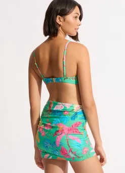 Seafolly Tropica Ruched Side Pull-on Skirt - | Skirts & Sarongs