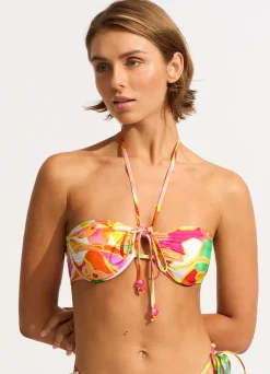 Seafolly Wonderland Gathered Bustier Bikini Top - | Underwire|Underwire