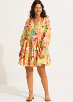 Seafolly Wonderland Tiered Mini Dress - | Beach Dresses